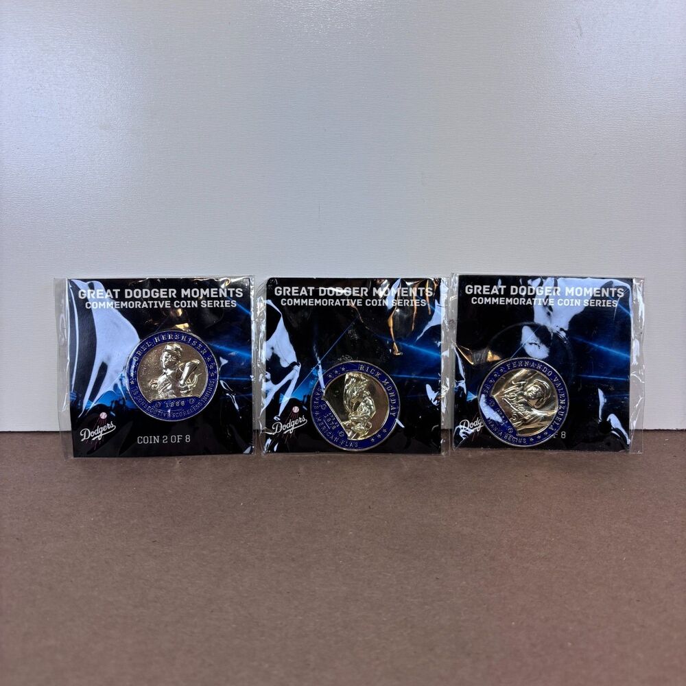 Great Dodger Moments Commemorative Coin Orel Fernando Rick Monday Lot Of 3 2017